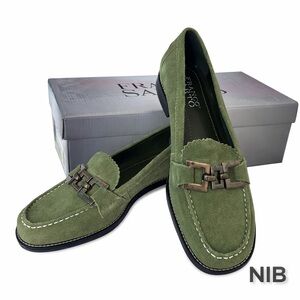 Franco Sarto Elton Suede Loafers Avocado Green Horsebit Size 6 NIB